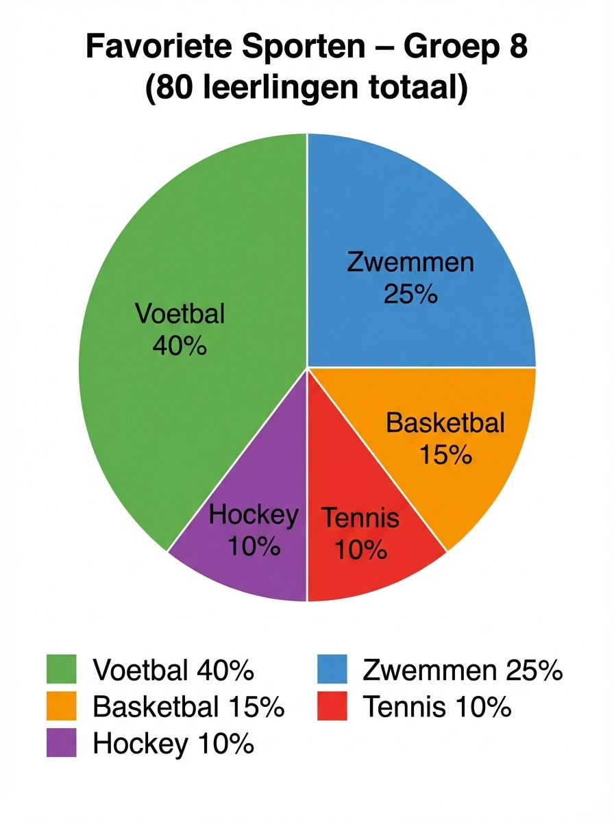 Cirkeldiagram van favoriete sporten