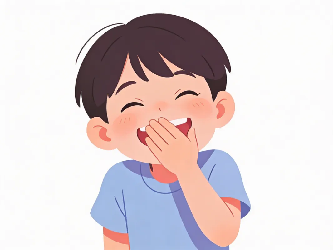 zachtjes en stiekem lachen